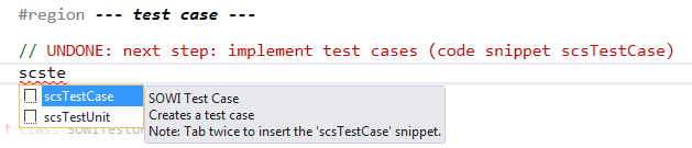 Screen Code Snippet Test Case