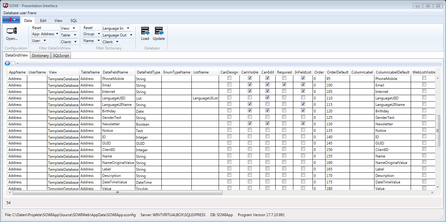 ScreenSOWIPresentation Interface